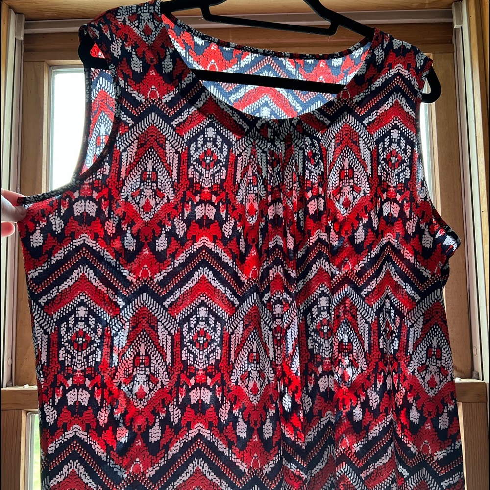 Red, white and blue decorative tank top